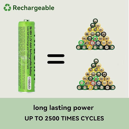 6 Pack NI-MH AAA Rechargeable Battery for Panasonic, 1.2V 1100mah AAA Rechargeable Batteries for Panasonic Cordless Phones Handset, Remote Controls, Electronics