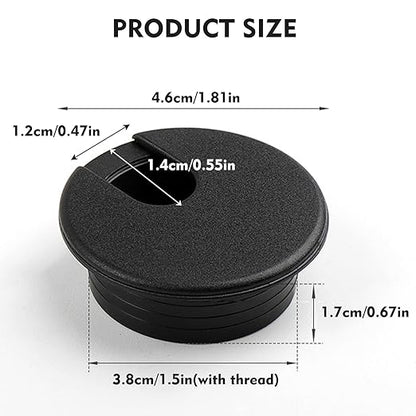 2 Pcs Desk Grommet 1.5Inch, ABS Plastic Desk Hole Cover, U-Shaped Desk Wire Hole Insert for Office Home School Computer Desk Equipment Cable Cord Organizer