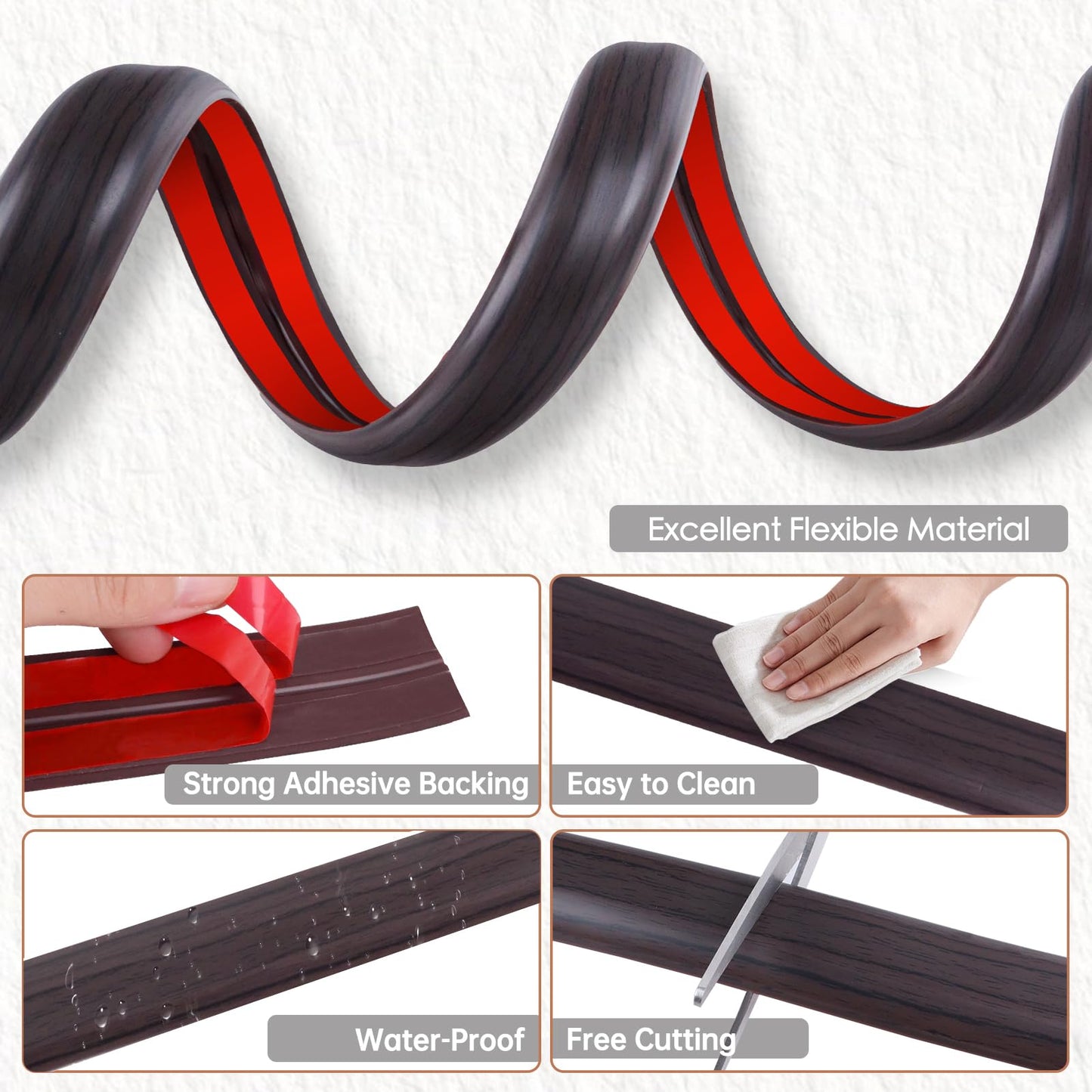EYAYEN Floor Cord Cover for Wires on Floor Self Adhesive Cord Hider