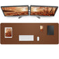 Leather Desk Pad Blotter,Mouse Pad,Office Desk Mat, Non-Slip PU Leather Desk mat,Large Desk mat,Waterproof Keyboard mat for Office/Home/Decor (Grey Blue,23.6" x 13")