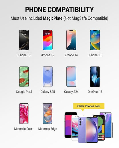 Scosche MAGRKI MagicMount Replacement Metal Plate Kit for Phone, Metal Plates for Magnetic Mount Cell Phone Holder for Car, Universal with All Devices and Phone Case, Black