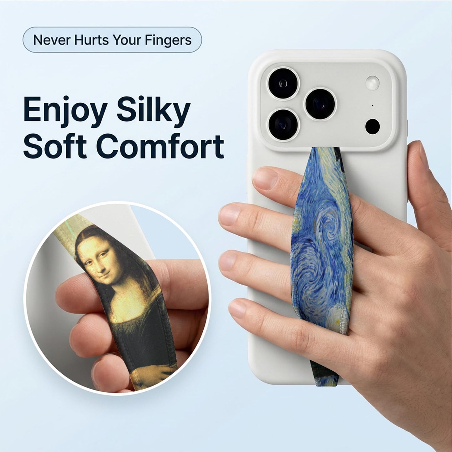 Switchbands Phone Grip Strap – Reversible Holder for Phone, Soft Anti-Drop Holder for Back of Phone, Slim Universal Fit, Arthritis Friendly, Wireless Charging Compatible Art Gift – Last Supper