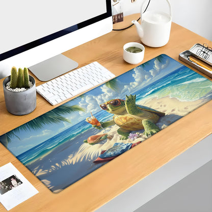 Kibue Turtle Gaming Mouse Pad Extended Desk Computer Keyboard Laptop Mouse Pads for Gaming Home Office Work, Large Long Desk Mat Mousepad with Non-Slip Rubber Base 31.5×11.8inch(17)