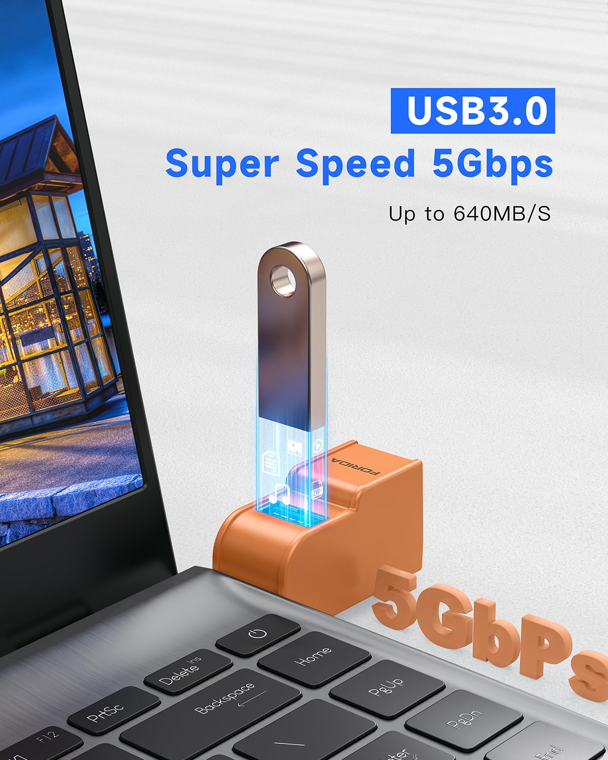 FORIDA 3 Ports USB 3.0 hub, USB Splitter to 2 USB 2.0 Out &1 USB-3.0 Port