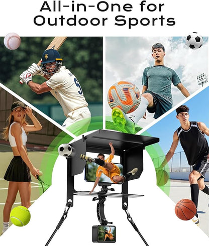 Cell Phone Fence Mount Shade - All-in-One Mounting Kit for iPhone, GoPro, Samsung, Mevo Start, Insta360 and Action Cameras, Ideal for Recording Baseball, Football, Tennis Games