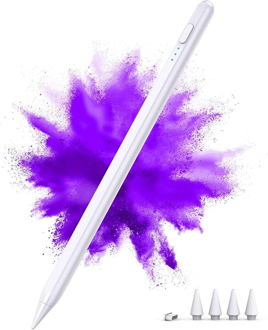Stylus Pen for iPad 2018-2025, 15Mins Fast Charge for Apple Pencil, Palm Rejection, Compatible with iPad 10/9/8/7/6, iPad Pro 12.9"/11"/13" M4, iPad mini 6/5, iPad Air 5/4/3/11"-13" M2