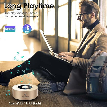 XLeader Small Bluetooth Speaker (Gift Box Packed) Portable Speakers Bluetooth Wireless with Micro SD,Mic, Aux input, Touch Design, Deep Bass, 12H Playtime, Little speaker for Phone Laptop PC Car, Gold