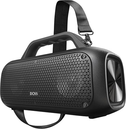 DOSS Extreme Boom Outdoor Bluetooth Speaker with 60W Mighty Sound, Deep Bass, 30H Playtime,10400mAh Power Bank, BT 5.3, IPX6 Waterproof, Portable Strap for Camping, Pool, Beach, Garage, Work