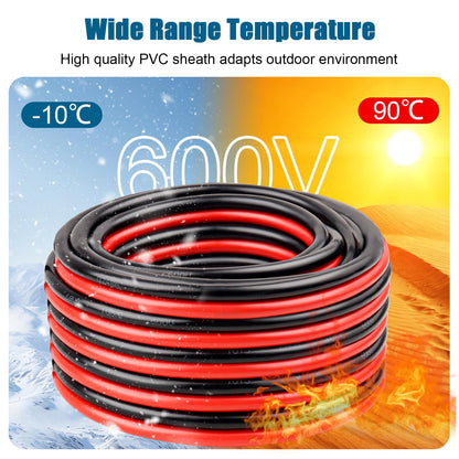 6 Gauge Wire 2 Conductors Copper Wire, 6 AWG Battery Cable Oxygen Free Copper Wire for Solar Panel, Automotive, Trailer, RV and Speaker (6 Gauge 10FT)