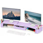 Spacrea Wood Dual Monitor Stand Riser with Drawer and 2 Pen Holders