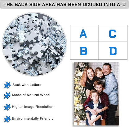 Custom Puzzle 120/200/300/500/1000/1500 Pieces, Personalized Puzzle from Your Own Photos, Customized Picture Jigsaw Puzzle Gift for Christmas Wedding Birthday Family
