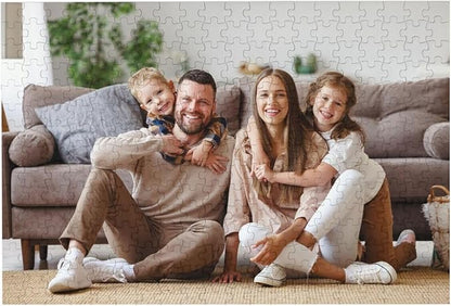Custom Jigsaw Puzzle from Photos 300/500/1000 Pieces Personalized Wooden Picture Puzzles Gift for Adult Family Friends,Birthday,Valentine's Day (Horizontal 300PCS)