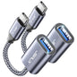 JSAUX USB C to USB 3.0 Adapter [2 Pack], USB C Male to USB Female OTG Cable Adapter Compatible with MacBook Pro/Air, iPhone 18 Pro Max/iPhone Duo‌/Air/17/16/15 Series, Samsung Galaxy S26/S25/S24/S23