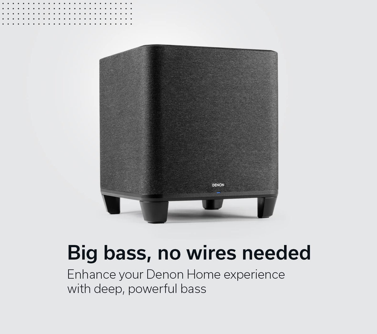 Denon Home Subwoofer, 8" Bass-Reflex Woofer for Home Theater, Black