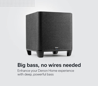 Denon Home Subwoofer, 8" Bass-Reflex Woofer for Home Theater, Black
