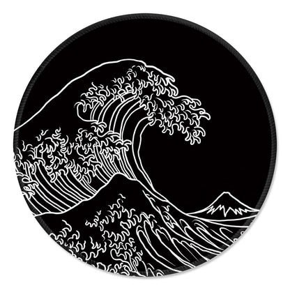 ITNRSIIET Round Mouse Pad with Stitched Edge Premium-Textured Waterproof Non-Slip Rubber Base Desktop Protection Mat Diameter 8.7 inches, Rose Gold Marbling