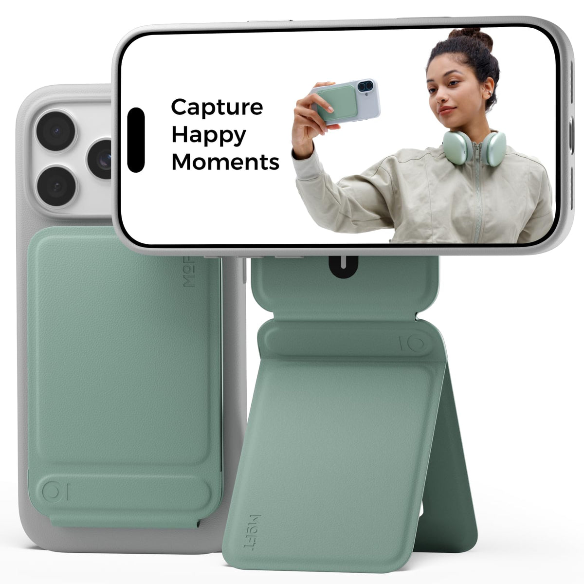 MOFT Phone Tripod Stand & Wallet, NFC Card Holder, Hold 1-2 Cards