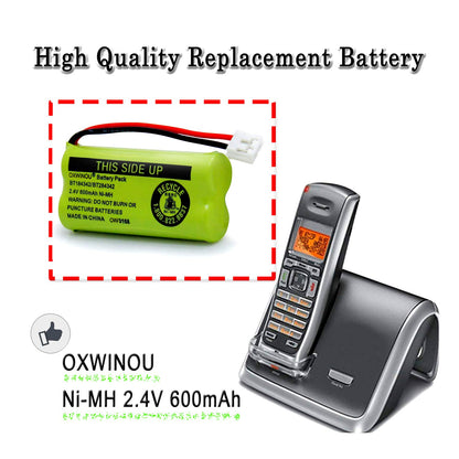 OXWINOU 2.4v BT184342 BT284342 BT18433 BT28433 BT183348 BT283348 BT-1011 Replacement Battery Compatible with Phone CS6209 CS6219 CS6229 DS6151 89-1330-01-00 CPH-515D(2-Pack)