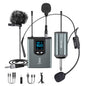 ttstar Wireless Microphone System Headset/Stand/Lavalier Mic with Rechargeable Bodypack Transmitter Receiver for PA Speaker, Camera, Recording, Teaching, Church (1T1R-Steel)