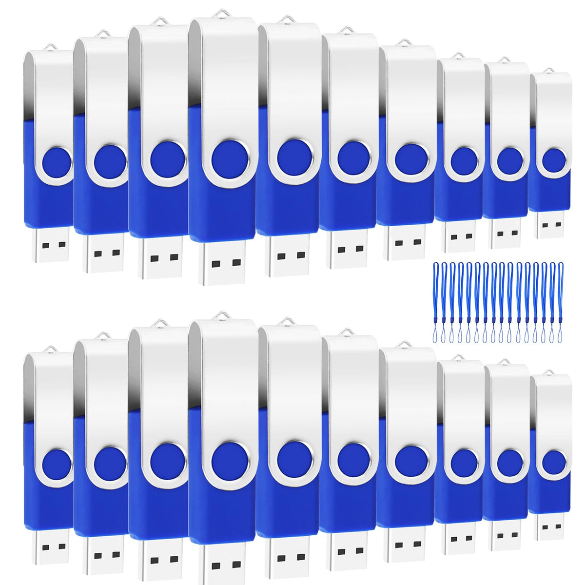 100-Pack of 1GB USB Flash Drive Bulk EASTBULL FAT32 Thumb Drive Pack (Blue)