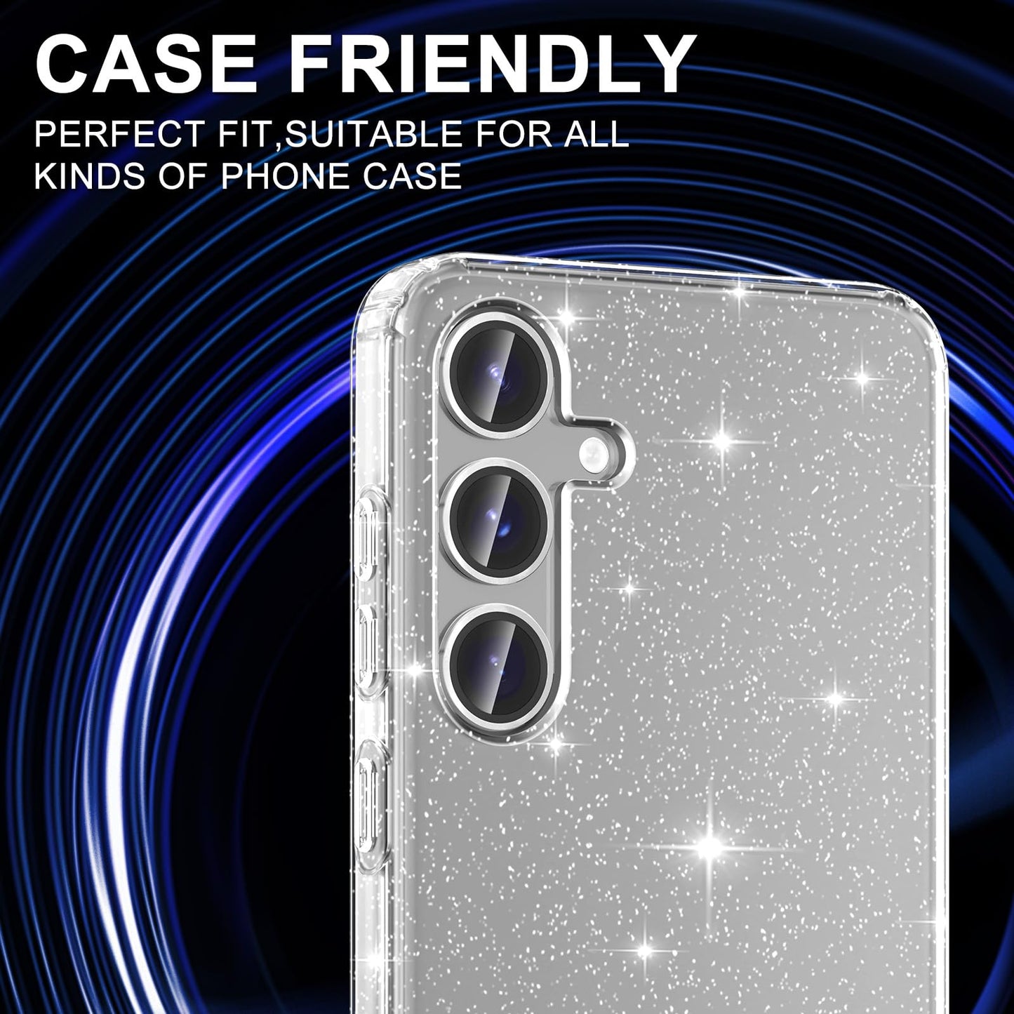 Avocase for Samsung Galaxy S25 Plus Camera Lens Protector, Individual Metal Ring Tempered Glass Lens Cover, [Strong Adsorption] Scratch Resistant Ultra-Thin HD Clear Lens Cover, 1 Set-Silvery