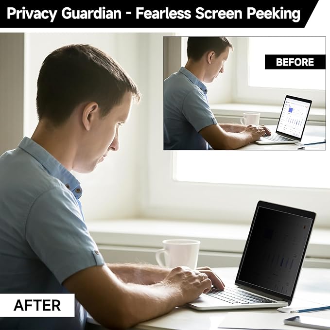 2 Pack (1920x1080) Display 14 Inch Laptop Privacy Screen 16:9, Anti Blue Light Glare & Anti Scratch Computer Privacy Shield, Not for 14" with 1920x1200 Resolution Laptop
