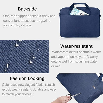 Voova Laptop Bag Case 15 15.6 16 Inch, Computer Sleeve Messenger Bag with Shoulder Strap Expandable Waterproof Business Briefcase for Men Women to Work Travel School, Fit 14-16 Inch Laptop, Blue