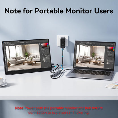 USB C Hub 10Gbps,MOKiN USB C Splitter with 4K@60Hz Video Output,100W PD Charging,Data Transfer,USB4 Multiport Dongle for MacBook Pro,iPad Pro and Type-C Devices