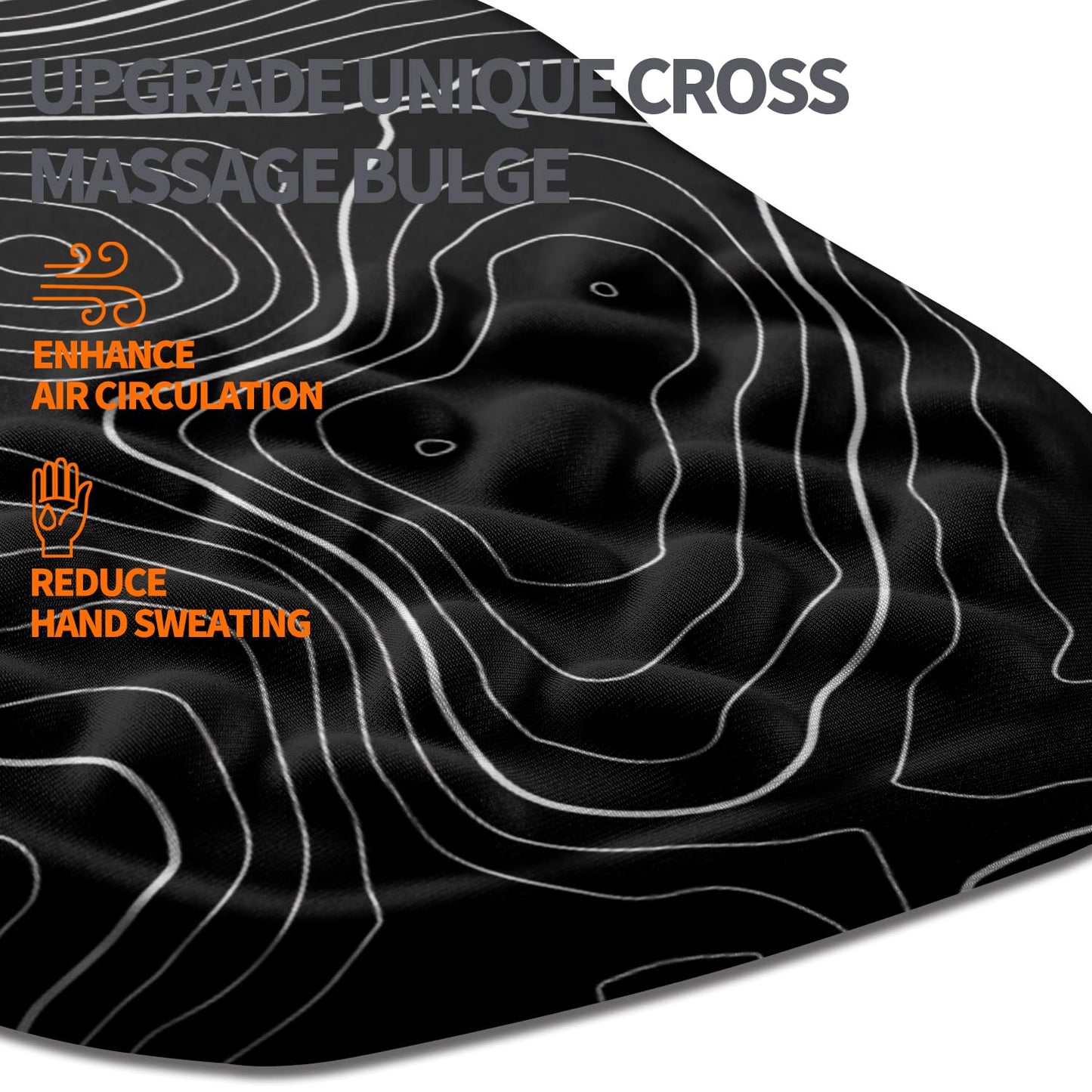 Armanza Ergonomic Slope Mouse Pad Wrist Support, Wrist Rest Mousepad for Carpal Tunnel Pain Relief with Massage Bulge and Slow Rebound Memory Foam (12x8 inch, Black Contour Lines)