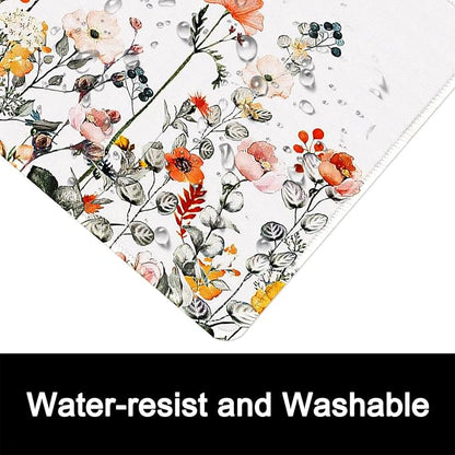 ITNRSIIET Mouse Pad with Stitched Edge Premium Textured Smooth Precise Operation Waterproof Washable Non-Slip Rubber Base Desktop Protection Mat, 10.2×8.3×0.12 inches, Wildflowers