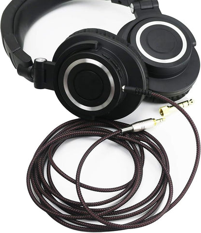 NewFantasia Replacement Audio Upgrade Cable Compatible with Audio-Technica ATH-M50xBT, ATH-AR3BTBK, ATH-SR50BT, ATH-ANC7B, ATH-ANC9, ATH-S700BT, ATH-SR5BTBK Headphones 1.5meters/4.9ft