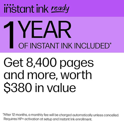HP OfficeJet Pro 8139e Wireless All-in-One Color Inkjet Printer, Print, scan, Copy, fax, ADF, Duplex Printing Best-for-Home Office, 1 Year Instant Ink Trial Included