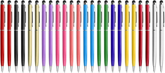 24 Pack Stylus Pens for Touch Screens innhom Stylus Pen for ipad iPhone Tablets Samsung and Black Ink Ballpoint Pens-2 in 1 Stylists Pens