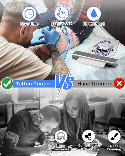 Phomemo Inkless Portable Printer for Travel - Wireless Thermal Printer Compatible with Phone & Laptop, Bluetooth Printers Supports 8.5" X 11" Letter Thermal Paper, Come with Carry Case
