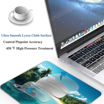 Aesthetic Beach Landscape Mouse Pads for Desk, Portable Wireless Computer Mouse pad Small Design with Women, Non-Slip Rubber Base Laptop Mousepad 9.5" x 7.9" Smooth Surface for Office & Travel