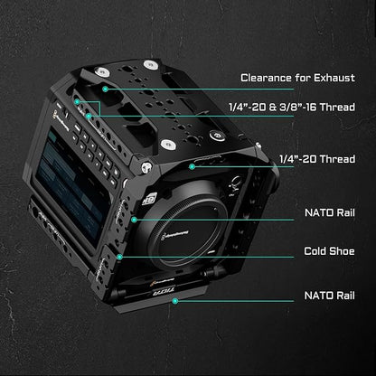 Tilta Camera Cage Pro Kit Gold Mount Compatible with Blackmagic Pyxis 6K/12K | Includes Full Cage, Top Handle, Gold Mount Battery Plate, Side Plate, Bottom Plate, 15mm Baseplate w/Rods, and Mini Tool
