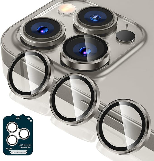 Tensea Camera Lens Protector Compatible for iPhone 16 Pro Max/16 Pro/14 Pro Max/14 Pro, Metal Aluminum Alloy Tempered Glass Cover Camera Screen Protector Accessories, Case Friendly