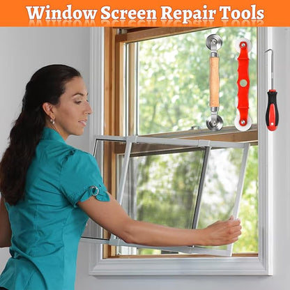 Screen Repair Tool,Window Roller,Spline Installer,3 in 1 Window Installation Tool,Screen Mouse Spline Roller for Installing & Replacing Window Patio Sliding Door(3 in 1)