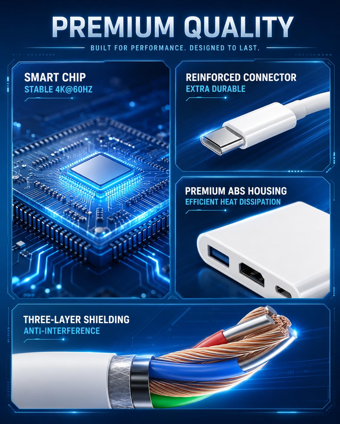 AIRSKY USB-C Digital AV Multiport Adapter, USB C to HDTV Adapter