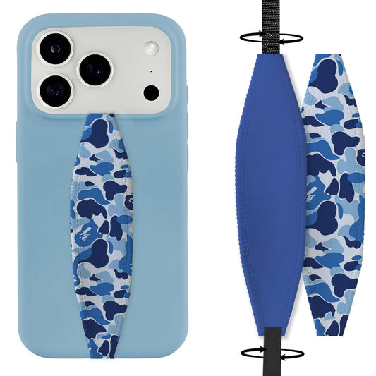 Switchbands Colorful Phone Grip Strap – Reversible Elastic Phone Strap, Adhesive-Free, Arthritis Friendly, Anti-Theft Phone Strap, Wireless Charging Compatible, Universal Fit – Blue & Cobalt Blue