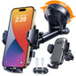 2026 Ultimate Best【True Military-Grade & Safety Cert】Car Phone Holder HTU【Upgraded 360° Rotation & 100LBS Strongest Suction】5-in-1 Truck Windshield Dashboard Vent Mount Stand for iPhone Android, Black
