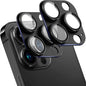 2 Pack Camera Lens Protector for iPhone 13 Pro/iPhone 13 Pro Max,[Not Easy to Breakn ] AR Tempered Glass Strong Adsorption Metal Camera Cover Screen-black