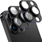 SHANG PIN JIA 2 Pack Camera Lens Protector for iPhone 16 Pro/16 Pro Max,[Not Easy to Breakn ] AR Tempered Glass Strong Adsorption Metal Camera Cover Screen-Black