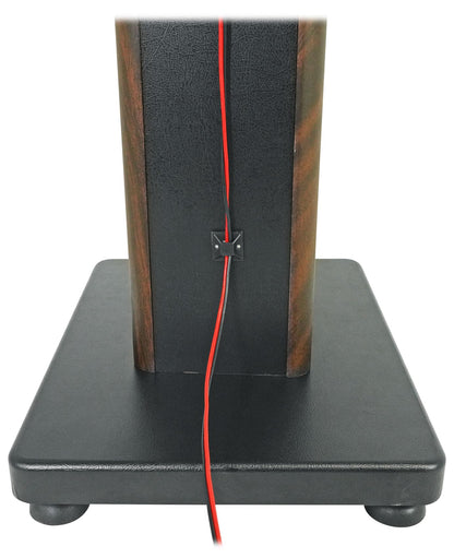 Rockville RHT28D Pair 28" Bookshelf Home Theater Speaker Stands, Dark Wood