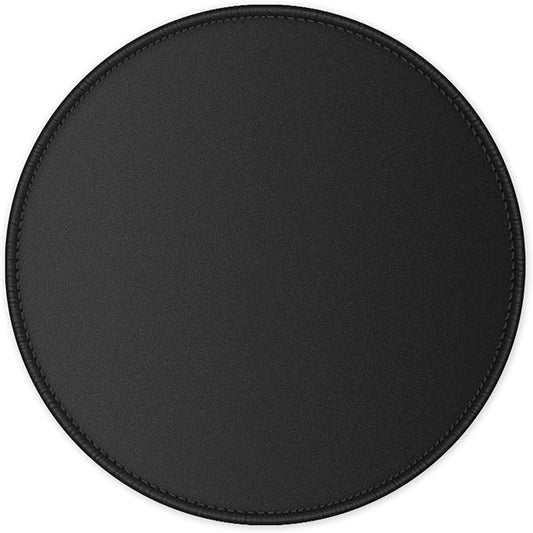 ITNRSIIET Round Mouse Pad with Stitched Edge Premium-Textured Waterproof Non-Slip Rubber Base Desktop Protection Mat Diameter 8.7 inches, Classic Black