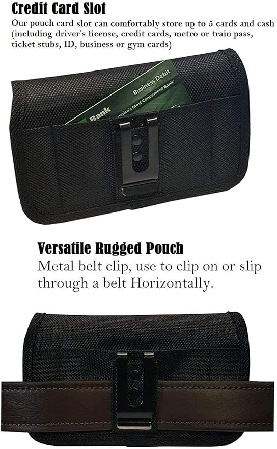 AH Military Grade Nylon Cell Phone Pouch - Clip Holder for Belt Loop, Fits iPhone 13/14 Max/Pro, S20 Plus, Otterbox (Large)