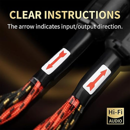 10 AWG Audiophile HiFi Speaker Audio Cable–4N OFC Core,24K Gold-Plated Banana Plugs with Nylon Braid,Compatible with Amplifier,Speakers,AV Receiver & Home Theater(8.20ft/2.5m) 2-Pack