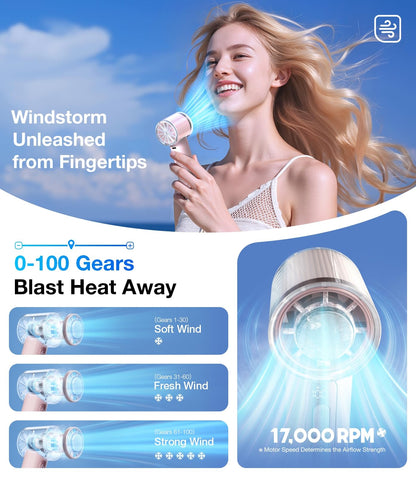 TORRAS COOLiFY iva Handheld Fan with Ice Cooler, [Chill by 50°F], 0-100 Adjustable Speed, Super Mini Powerful Portable Fan 4900mAh Rechargeable, Hand Fans, Gifts for Women, Pink