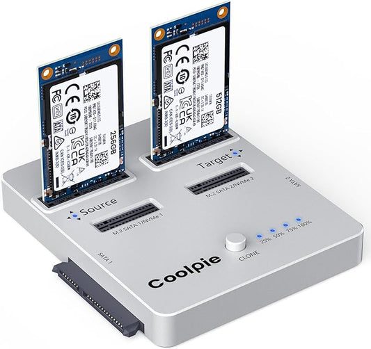 Coolpie CR311 3-in-1 SSD Cloner, USB3.2 Gen2*2 M.2 Reader, Supports M.2 NVMe/SATA, SATA 2.5''/3.5'' HDD