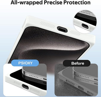 Designed for iPhone 15 Pro Max Case Compatible with Magsafe Cover Camera Lens Protector Military Grade Protection Shockproof Soft TPU Slim Magnetic Phone Case for iPhone 15 Pro Max White